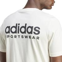 Heren-T-Shirt met Korte Mouwen Adidas Molded Linear Wit Natuurlijk - Maat: XL - thumbnail