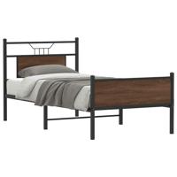 Bedframe zonder matras bewerkt hout bruin eikenkleur 90x200 cm - thumbnail