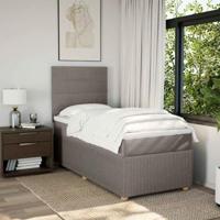 Boxspring met matras stof taupe 90x190 cm - thumbnail