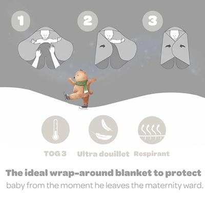 Deken BEABA Babynomade® met fleece voering gemêleerd grijs