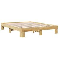 Bedframe zonder matras 140x190 cm massief hout eiken - thumbnail