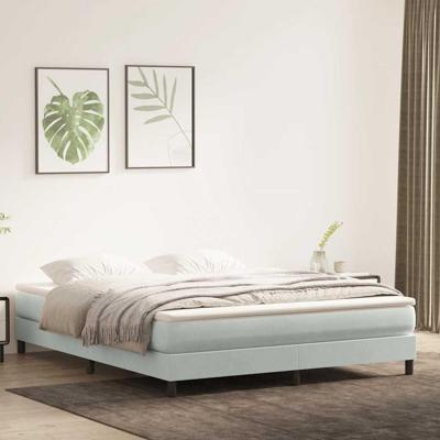 Bed boxspring zonder matras 180x220 cm fluweel lichtgrijs Bed boxspring zonder matras 180x220 cm fluweel lichtgrijs
