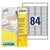 Avery mini-etiketten ft 46 x 11,1 mm (b x h), 2.100 stuks, 84 per blad, doos van 25 blad - thumbnail
