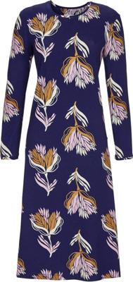 Lang marineblauw nachthemd bloemen