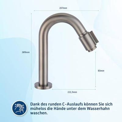 Saqu Essential 2.0 luxe fonteinkraan met C-uitloop gunmetal Saqu Essential 2.0 luxe fonteinkraan met C-uitloop gunmetal