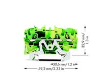 WAGO 2002-1307 Aardingsklem 5.20 mm Spanveer Toewijzing: Terre Groen, Geel 1 stuk(s) - thumbnail