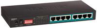 TRENDnet 8-poorts gigabit lange afstand Poe+-schakelaar, TPE-LG80, 65 W Poe budget, Ethernet/netwerkschakelaar, lange afstand Poe+ breidt bereik uit tot 200 m (656 ft), 16 Gbps schakelcapaciteit - thumbnail