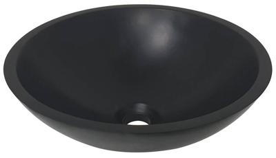 Wiesbaden Valerie waskom rond 43x13 cm solid surface mat zwart Wiesbaden Valerie waskom rond 43x13 cm solid surface mat zwart