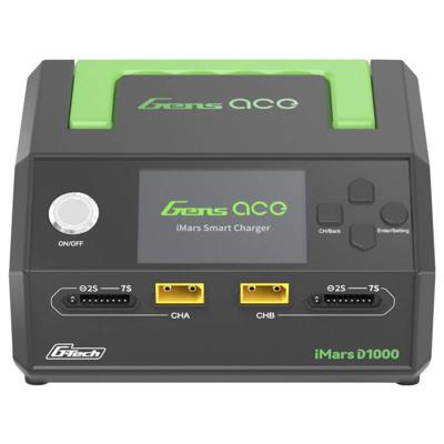 Gens ace Modelbouwoplader 25 A Li-poly, Li-ion, LiHV, LiFePO, NiMH 2x laaduitgang, Batterijherkenning, Ontlaadfunctie, Snellaadfunctie, Grafische weergave,