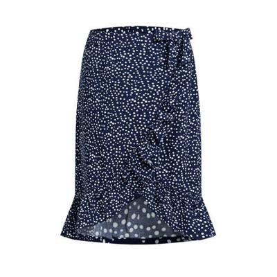 WE Fashion rok met all over print donkerblauw/wit
