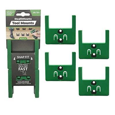 StealthMounts TM-MHH18-GRN-4 Gereedschaphouders voor Hikoki / Metabo / HPT / Hitachi 18V | Groen | 4 stuks - TM-MHH18-GRN-4 StealthMounts TM-MHH18-GRN-4 Gereedschaphouders voor Hikoki / Metabo / HPT / Hitachi 18V | Groen | 4 stuks - TM-MHH18-GRN-4