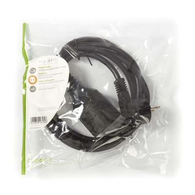 Voedingskabel | Schuko Male Haaks - Schuko Female | 2,0 m | Zwart