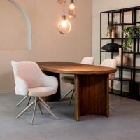 LABEL51 Eetkamerstoel Bern - Naturel - Royal Boucle - Taupe Metalen Frame - thumbnail