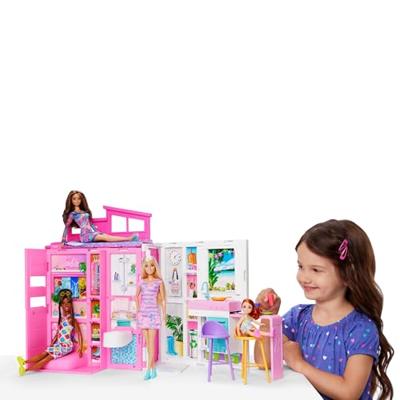 Mattel Barbie vakantiehuis met modepop speelset