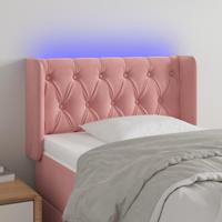 Hoofdbord LED 83x16x78/88 cm fluweel roze - thumbnail