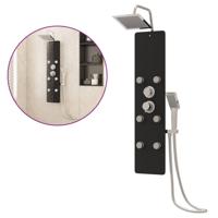 VidaXL Douchepaneel 25x47,5x130 cm glas zwart - thumbnail