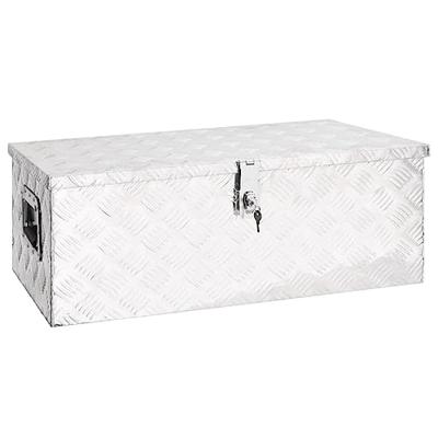 VidaXL Opbergbox 80x39x30 cm aluminium zilverkleurig VidaXL Opbergbox 80x39x30 cm aluminium zilverkleurig