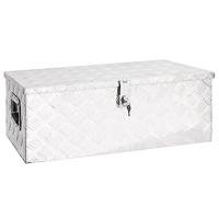VidaXL Opbergbox 80x39x30 cm aluminium zilverkleurig - thumbnail
