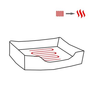 GLOVII GPETH Verwarmd Huisdierbed | Elektrische Onderlegger Voor Honden En Katten | Verwarmingselement Van Koolstofvezels, 2 Temperatuursensoren, Veilig Netsnoer | Machinewasbaar, Grijs, 60 X 50 Cm