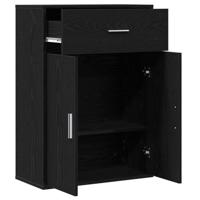 Dressoir met lade Zwart Eiken 60 x 30 x 84 cm Bewerkt hout - thumbnail