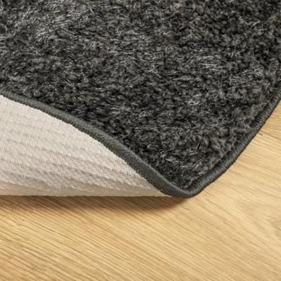 Vloerkleed hoogpolig glanzend 80 cm antracietkleurig