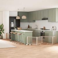 Hondenhek inklapbaar met deur 6 panelen 480 cm populierenhout - thumbnail