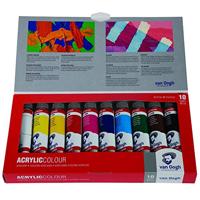 Bruynzeel Van gogh acrylverf basisset met 10 kleuren in tubes van 40ml - thumbnail