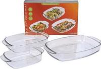 Excellent Houseware ovenschaal set glas 3 stuks - thumbnail