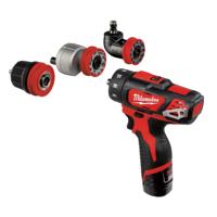 Milwaukee M12 BDDXKIT-202C Accu schroefboormachine + 3x hulpstukken 12V 2.0Ah in koffer - 4933447836 - thumbnail