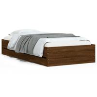 Bedframe met lades bewerkt hout bruin eikenkleur 90x200 cm - thumbnail