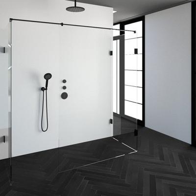 Sanituba Complete Profielloze Inloopdouche XL 80x200 cm Zwart Mat Sanituba Complete Profielloze Inloopdouche XL 80x200 cm Zwart Mat