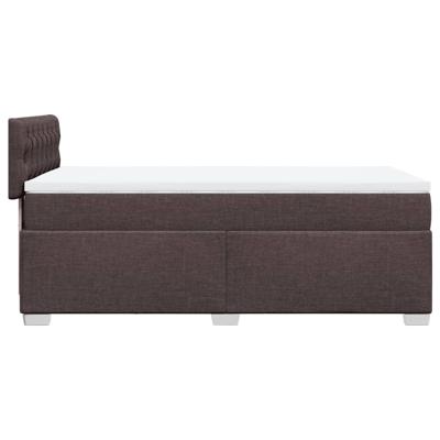 Boxspring met matras stof donkerbruin 140x200 cm - thumbnail