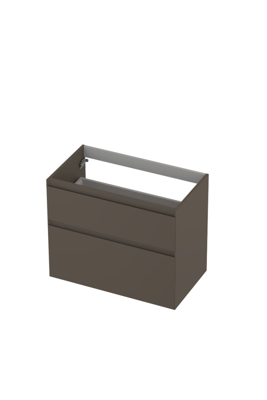 INK - Onderkast 2 Laden Greeploos Gelakt 45gr A-symmetrisch - 800x450x650 Mm - Mat Taupe