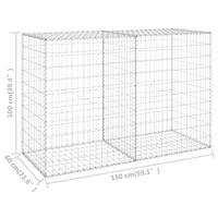 Schanskorfmuur met deksels 150x60x100 cm gegalvaniseerd staal - thumbnail