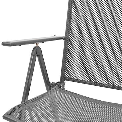 VidaXL Stapelbare klapstoelen (2 stuks) in staalgrijs
