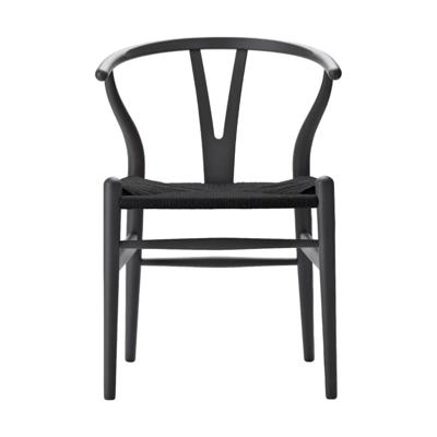 Carl Hansen & Søn CH24 Wishbone Stoel - Colours Anthracite Grey met zwarte zitting