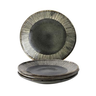 Dutch Rose Organic set 4 borden 21,5 cm groen Dutch Rose Organic set 4 borden 21,5 cm groen