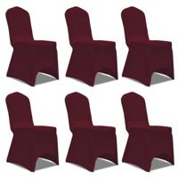 VidaXL Stoelhoes stretch bordeauxrood (6 stuks) - thumbnail