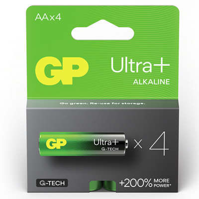 GP AA x4 Ultra Alkaline batterijen