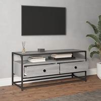 Tv-meubel 100x35x45 cm bewerkt hout grijs sonoma eikenkleurig - thumbnail