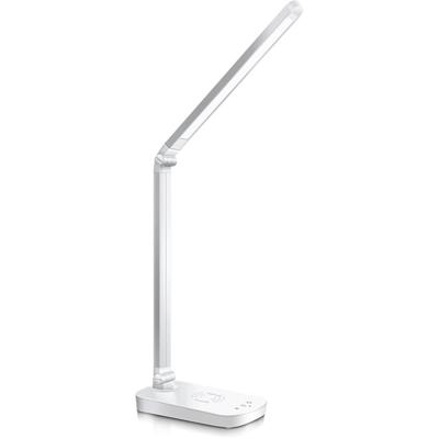 LED Bureaulamp 5W - Draadloos Opladen & Dimbare Kleur - Mat Wit