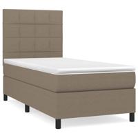 Boxspring met matras stof taupe 90x200 cm - thumbnail