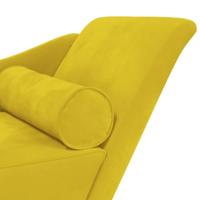 Chaise longue met kussens fluweel geel - thumbnail