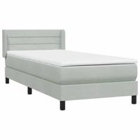 Boxspring met matras fluweel lichtgrijs 90x210 cm - thumbnail