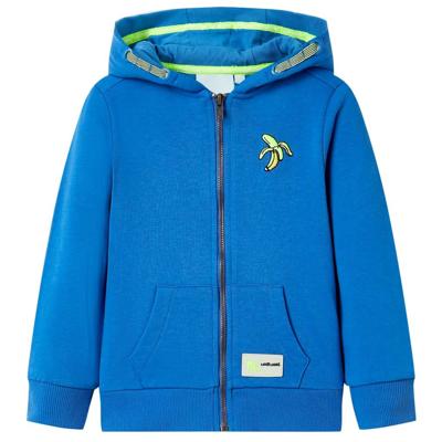 Kindervest met capuchon en rits 116 blauw Kindervest met capuchon en rits 116 blauw