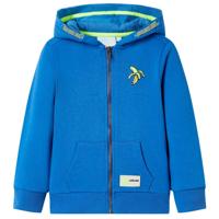 Kindervest met capuchon en rits 116 blauw - thumbnail
