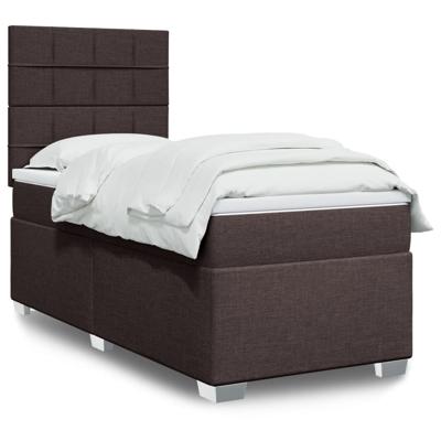 Boxspring met matras stof donkerbruin 120x200 cm
