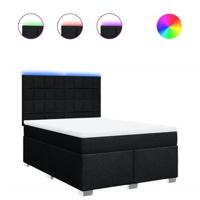 Boxspring met matras stof zwart 140x190 cm - thumbnail