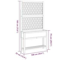 Plantenbak met latwerk en schap 100x32x185 cm acaciahout - thumbnail
