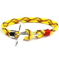 Whale staart anker charme nautische Survival touw ketting armbanden (geel) - thumbnail